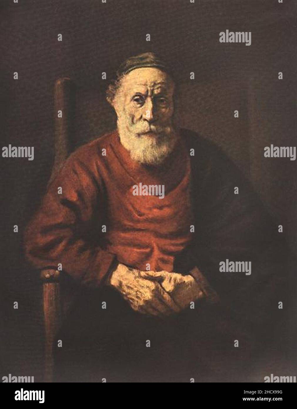 Rembrandt - Portrait d'un vieil homme en rouge Banque D'Images