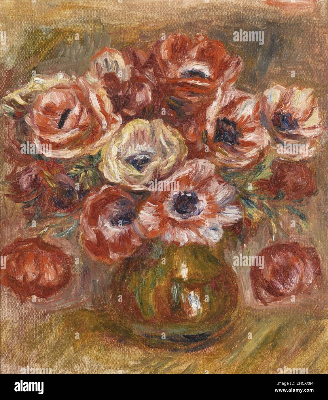 Renoir - ANÉMONES DANS un VASE, vers 1915, 31,2 par 27,4cm. Banque D'Images