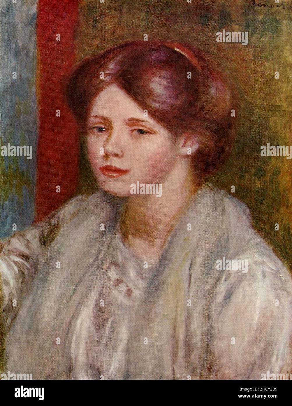 Renoir - portrait-d'une-jeune-femme-1887. Banque D'Images