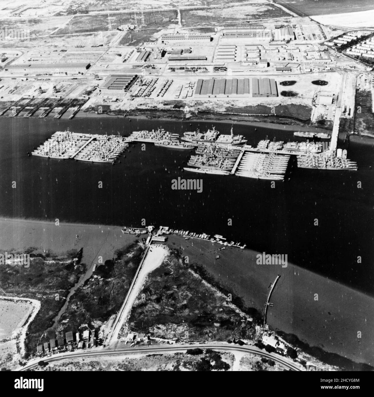 Navires de la flotte de réserve au chantier naval de Mare Island, Californie (États-Unis), le 12 juillet 1960 Banque D'Images