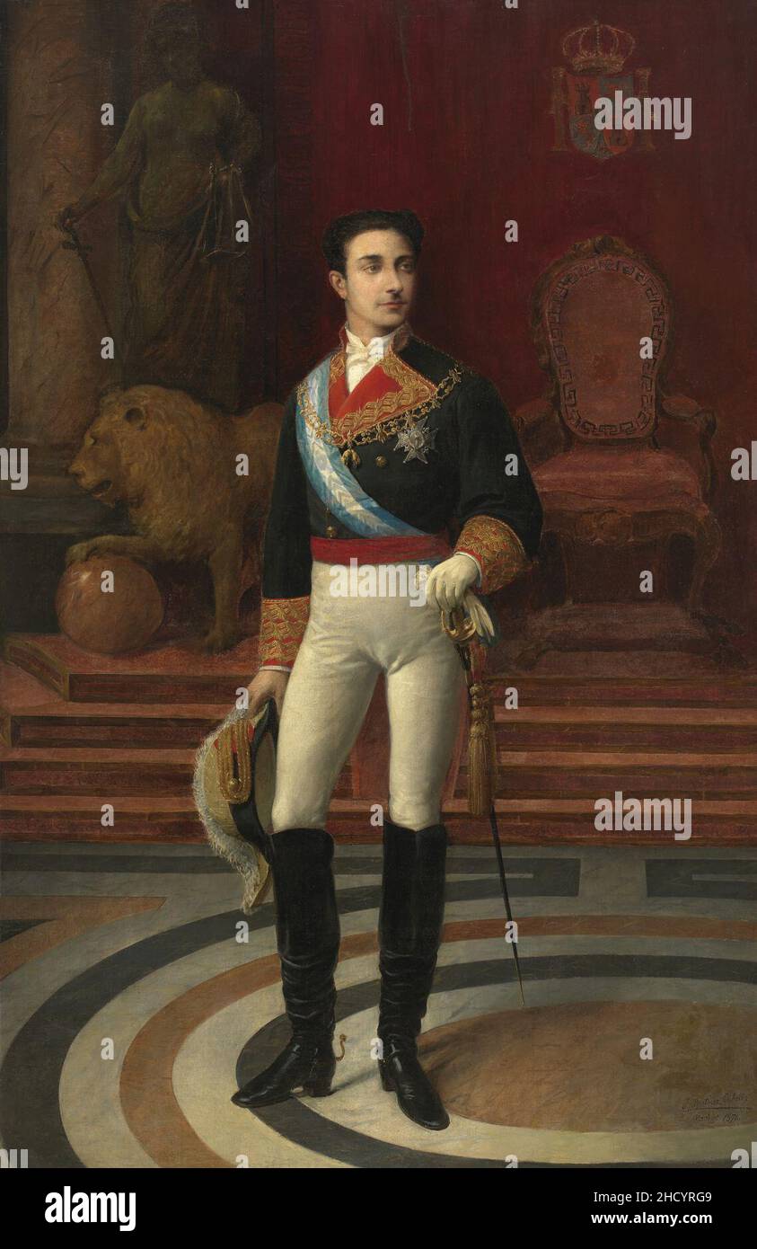 Retrato del rey Alfonso XII (Real Academia de Bellas Artes de San Fernando). Banque D'Images