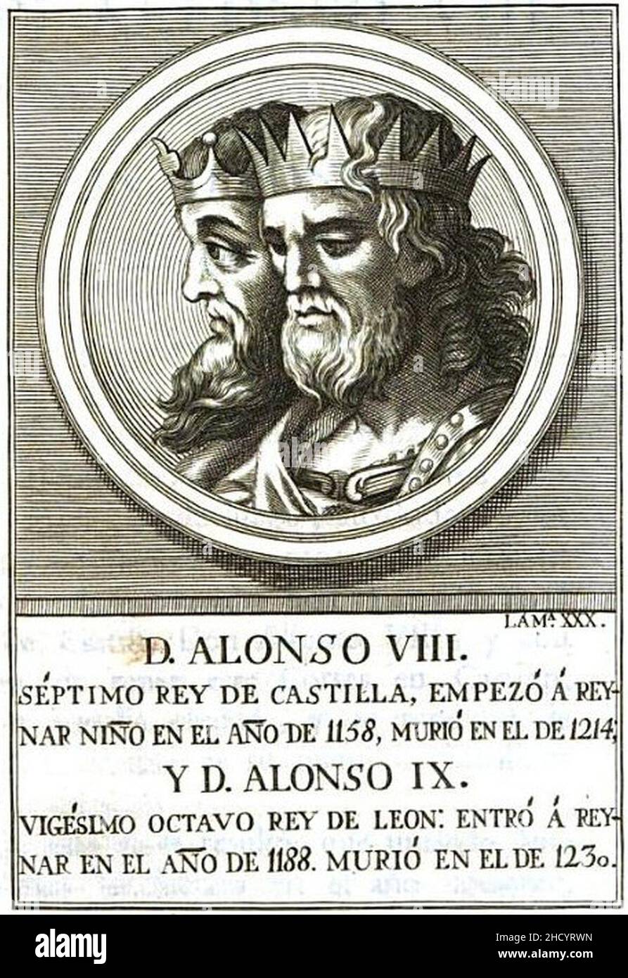 Retrado-265-Reyes de León-Castilla-Alfonso IX y Alfonso VIII Banque D'Images