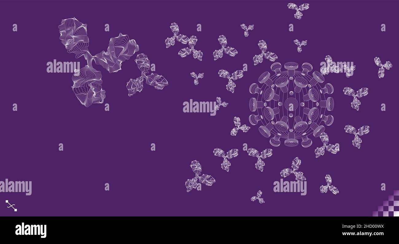 anticorps humains micro science antigène science microbiologie virus liaison Illustration de Vecteur