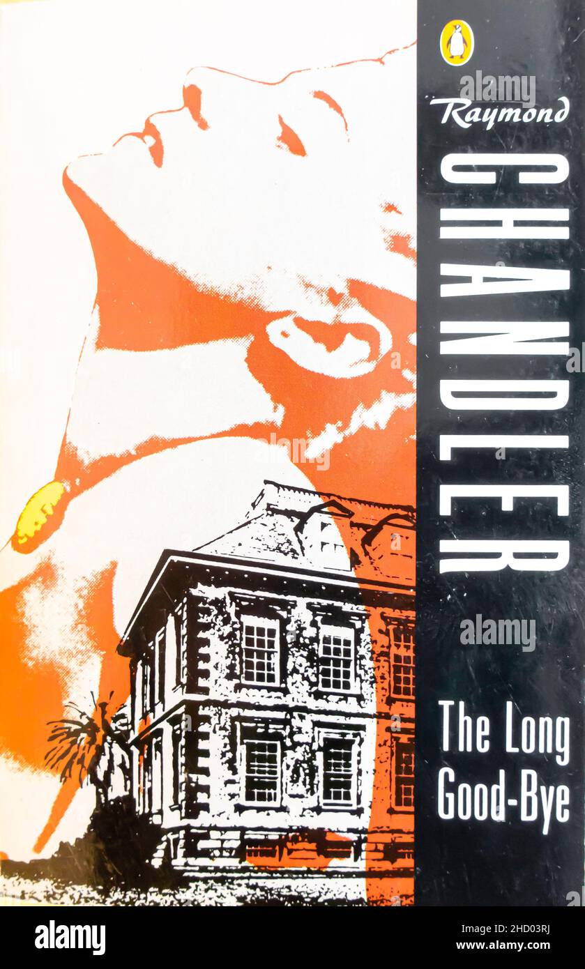 Couverture de livre du roman de Raymond Chandler The long Au revoir, 1953, par Pinguin Books Banque D'Images