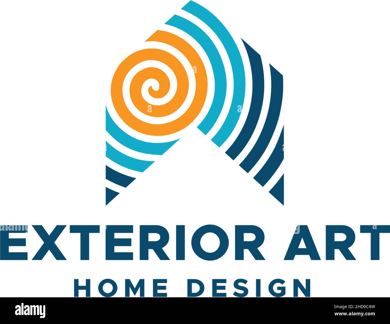 Design extérieur moderne et coloré avec logo maison D'ART Illustration de Vecteur