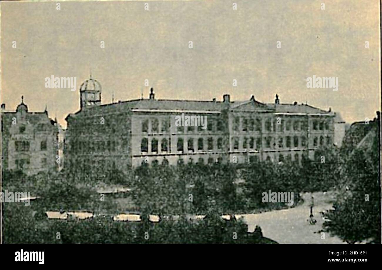 Robert-Mayer-Gymnasium Heilbronn (Oberrealschule und Realgasis Heilbronn), erbaut 1887 bis 1889, Stadtbaumeister Gustav Wenzel (1839–1923), UM 1910, Herausgeber - Rudolf Diez. Banque D'Images