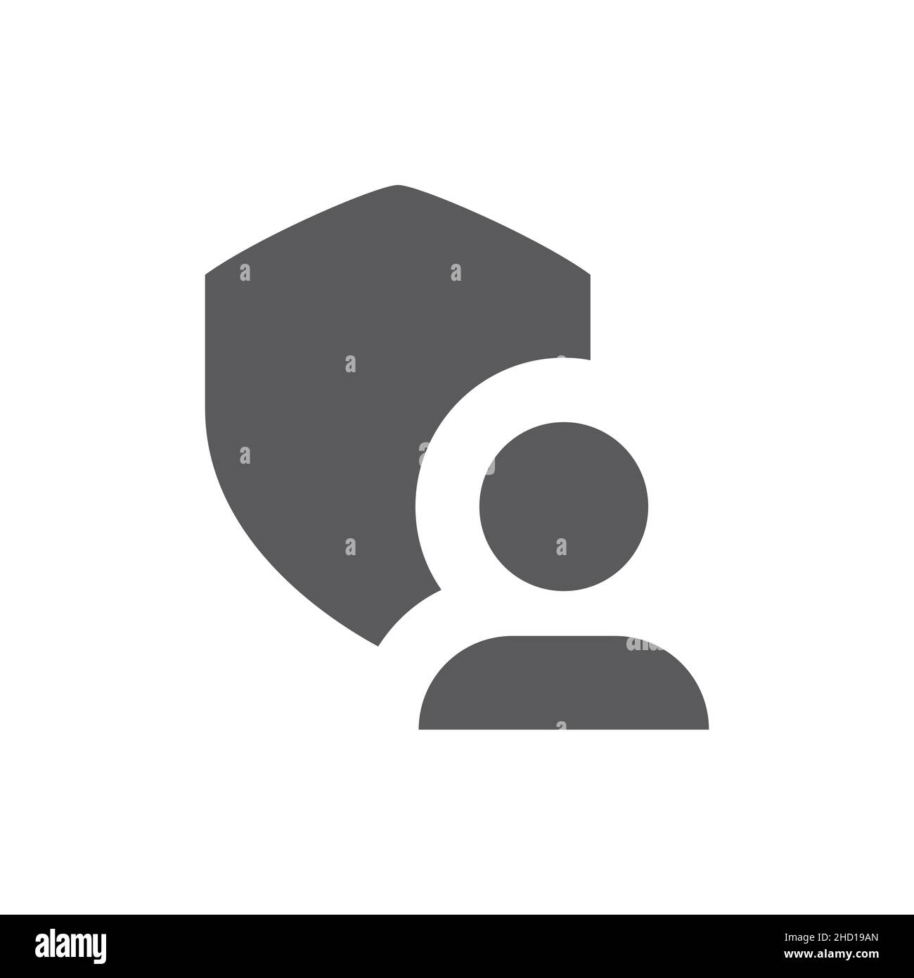 Admin, icône Web du panneau administrateur.Personne avec symbole de vecteur rempli de bouclier. Illustration de Vecteur