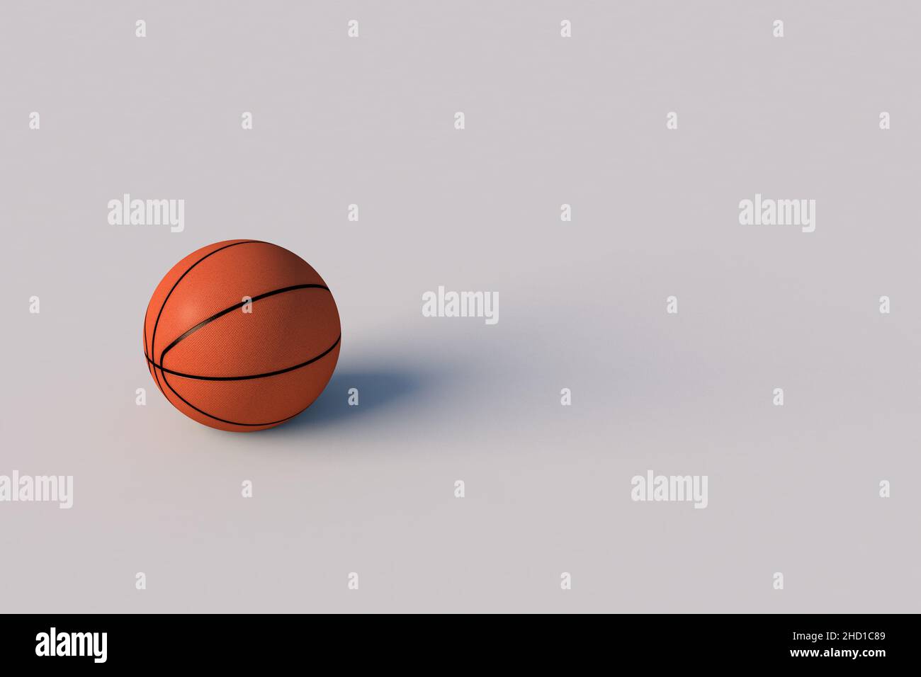 3D Render Basketball sur un fond blanc pur.Basket-ball isolé sur fond blanc pur Banque D'Images