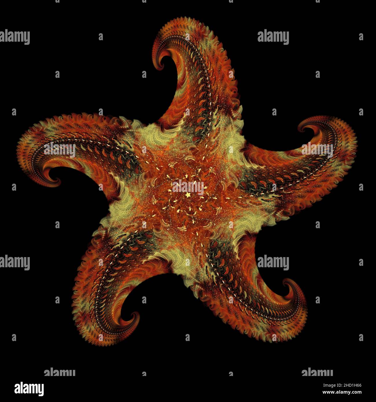 Flame Fractal Starfish Banque D'Images