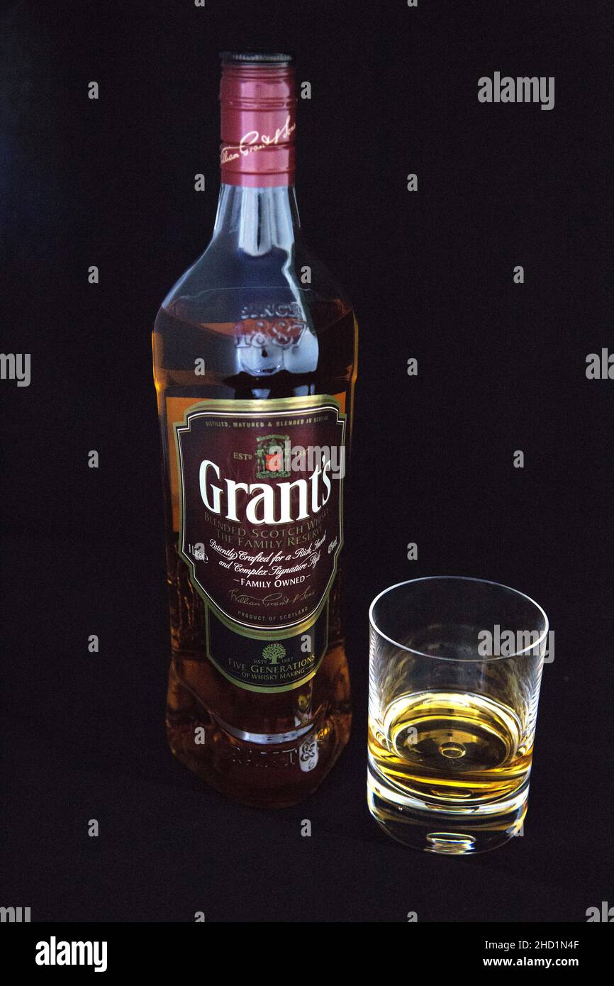 Whisky et verre Banque D'Images