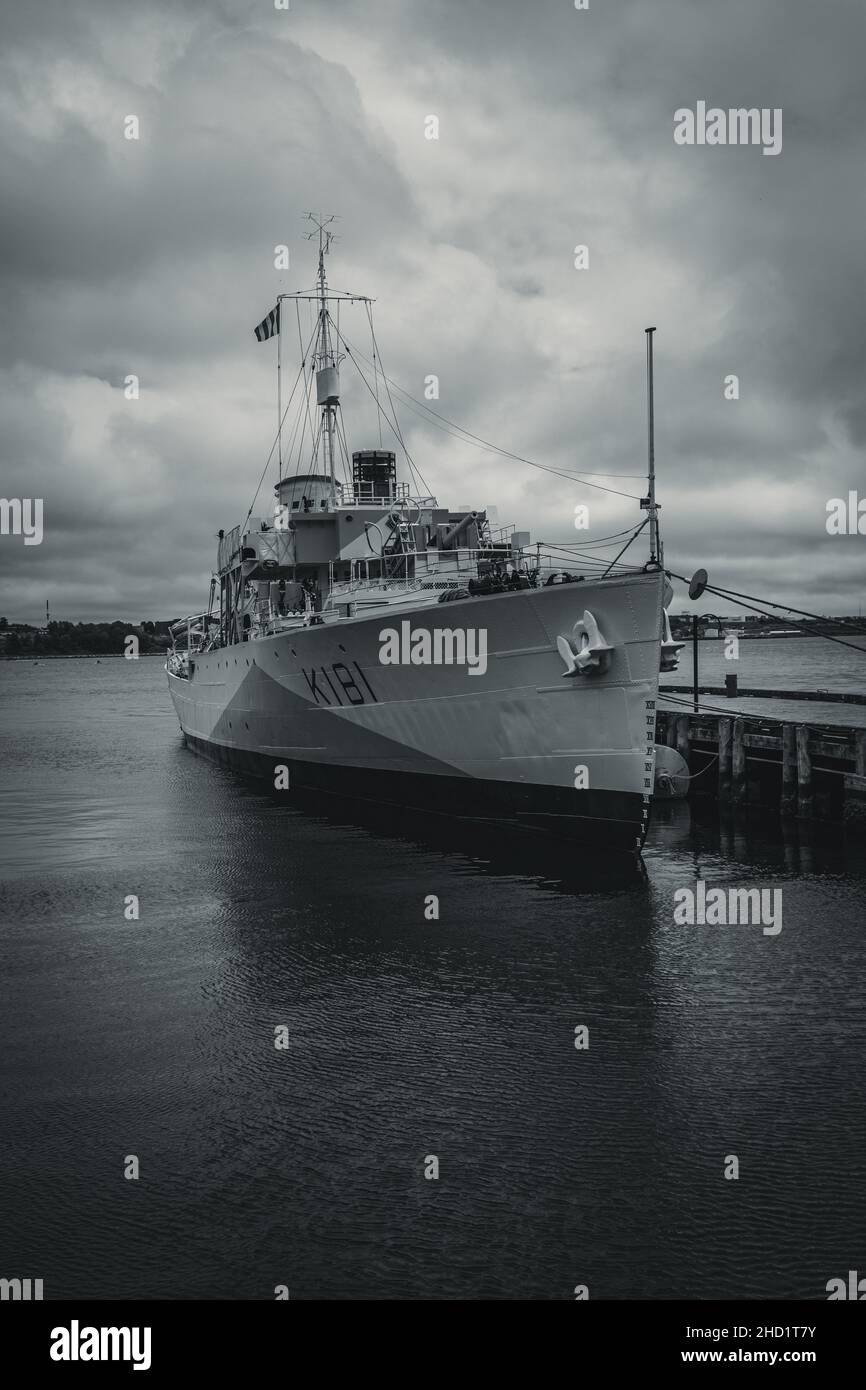 Le NCSM Sackville est la dernière corvette de classe Fleur de la Seconde Guerre mondiale, survécut à 30 convois transatlantiques escortés Banque D'Images