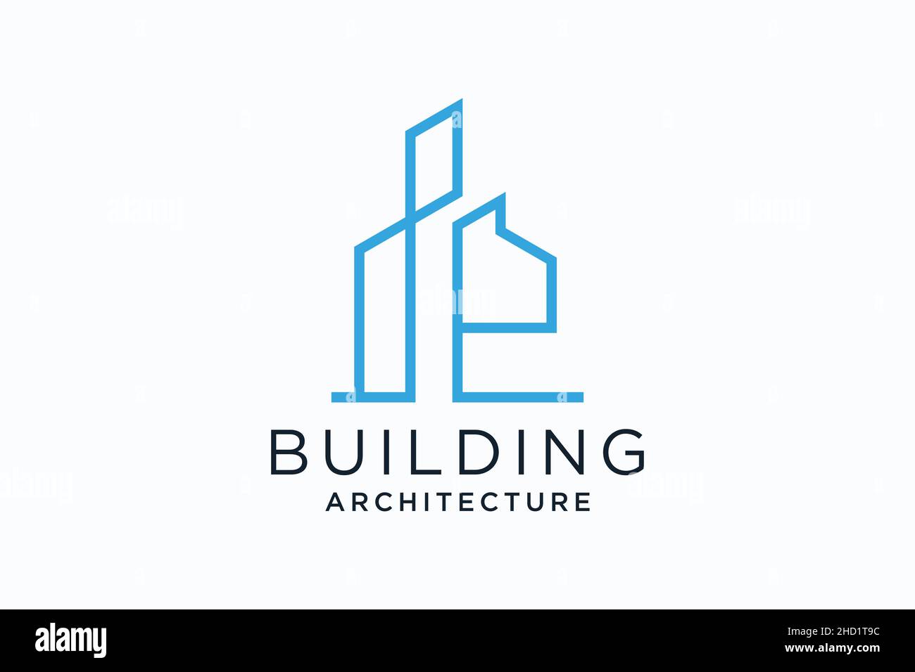 Lettre E pour logo remodelage immobilier.Architecture de construction modèle de conception de logo de bâtiment. Illustration de Vecteur