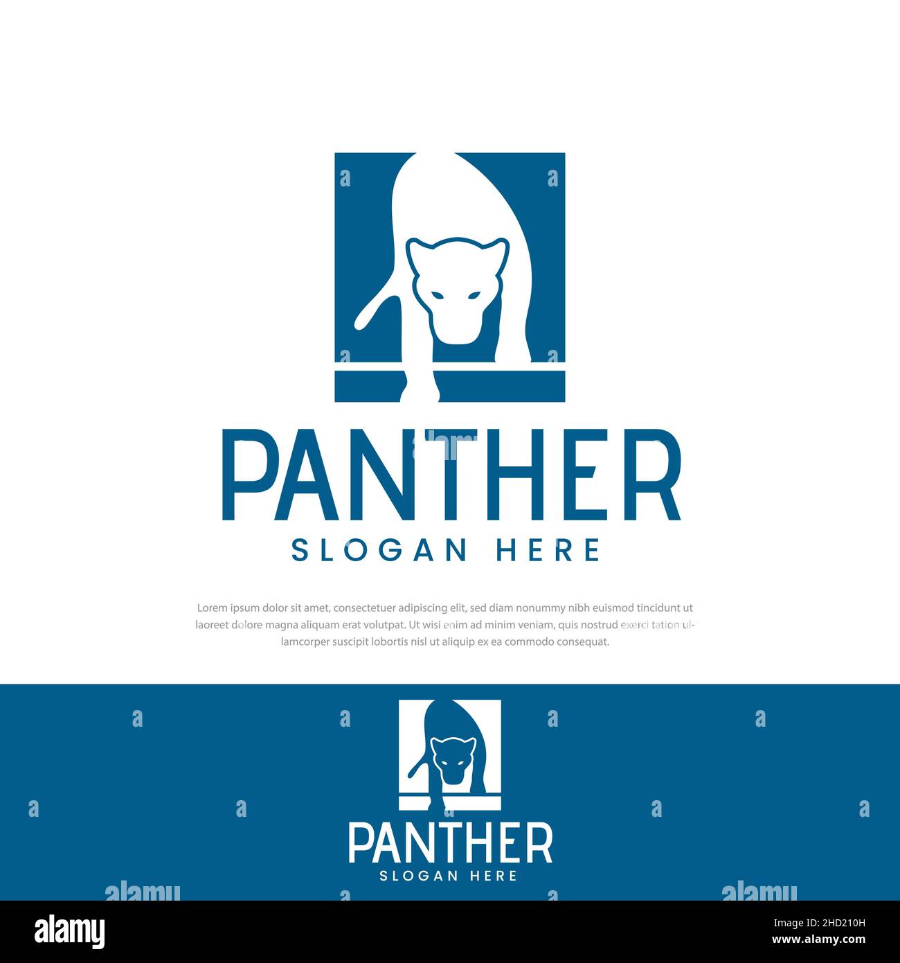 Logo silhouette Panther Jaguar Leopard Puma Lion Illustration de Vecteur