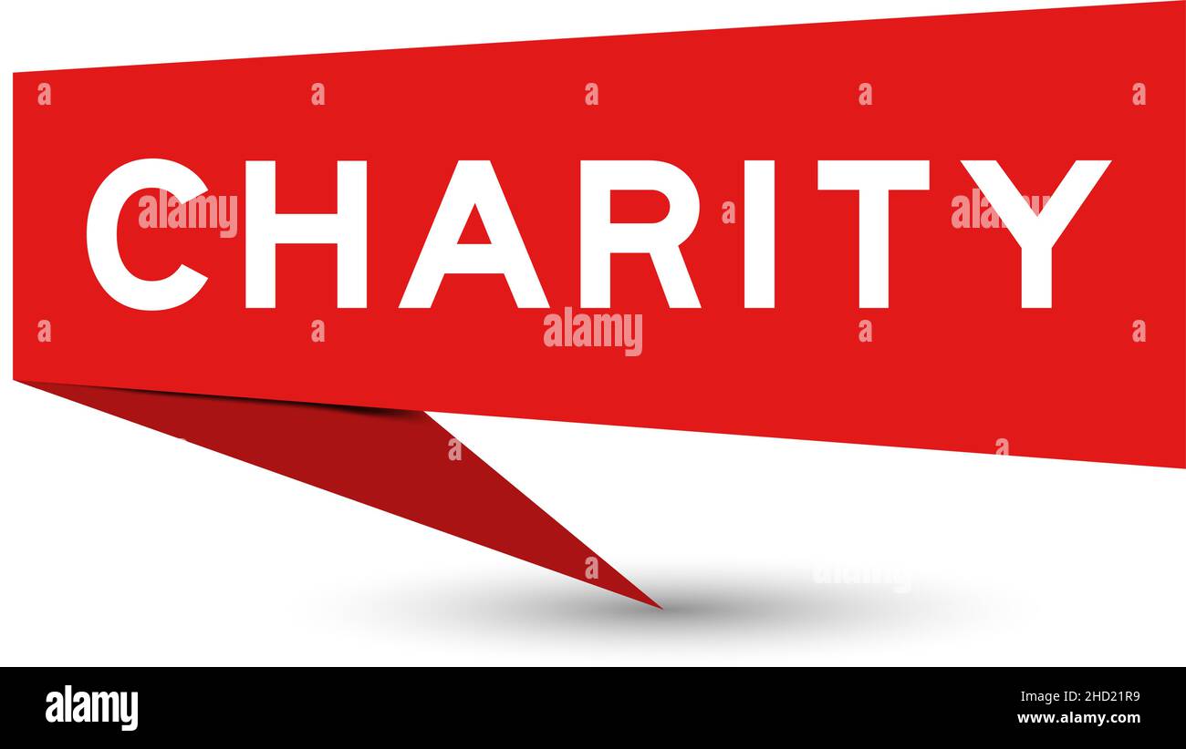 Bannière vocale de couleur rouge avec mot Charity sur fond blanc Illustration de Vecteur