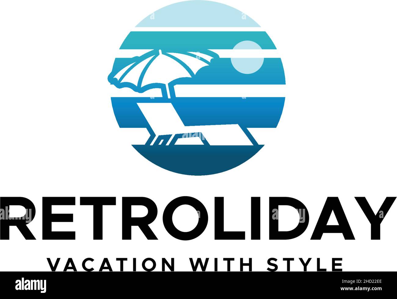 Design moderne et plat et coloré du logo de style RETROLIDAY Illustration de Vecteur