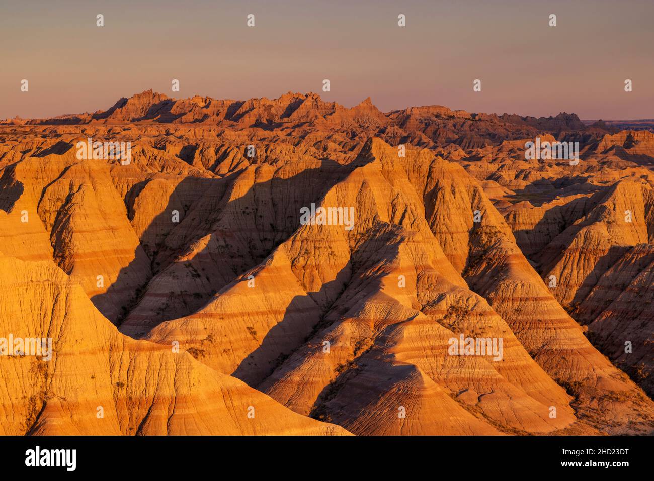 Formations de Badlands du parc national de Panorama point Badlands, Dakota du Sud Banque D'Images