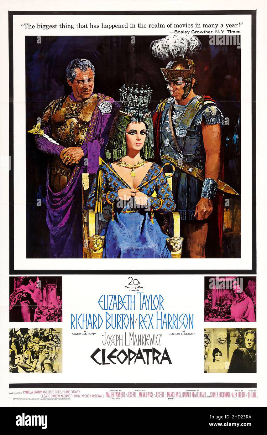 Cleopatra est une prouesse américaine de théâtre historique épique en 1963, Elisabeth Taylor, Richard Burton. Banque D'Images