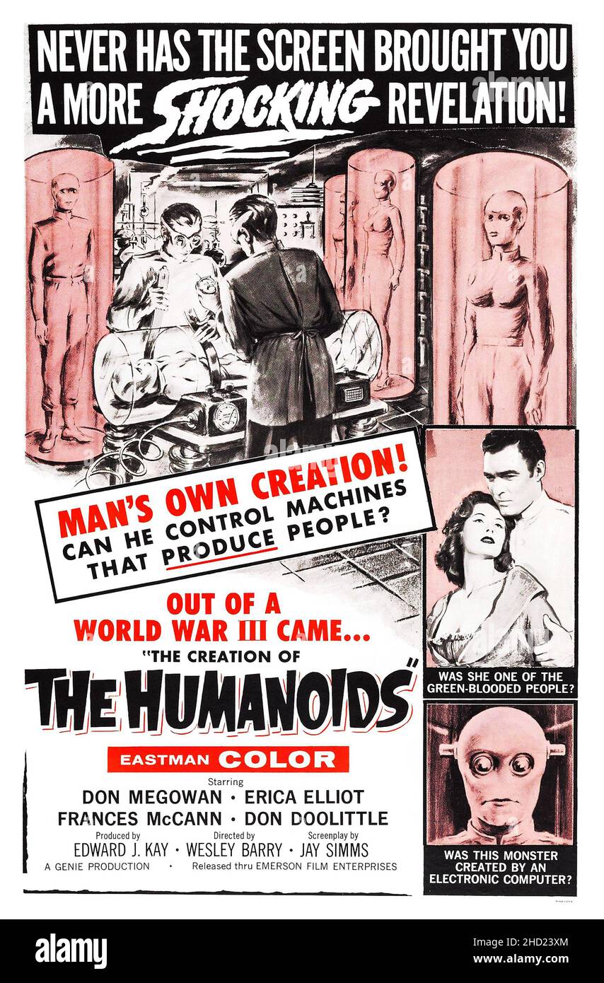 La création de l'affiche humanoïdes 1962 - film d'époque / affiche de film - Science Fiction Banque D'Images