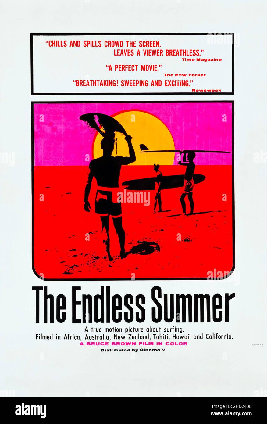 The Endless Summer (1966 Cinema V poster) « Une vraie image de cinéma sur le surf ».Un film de Bruce Brown. Banque D'Images