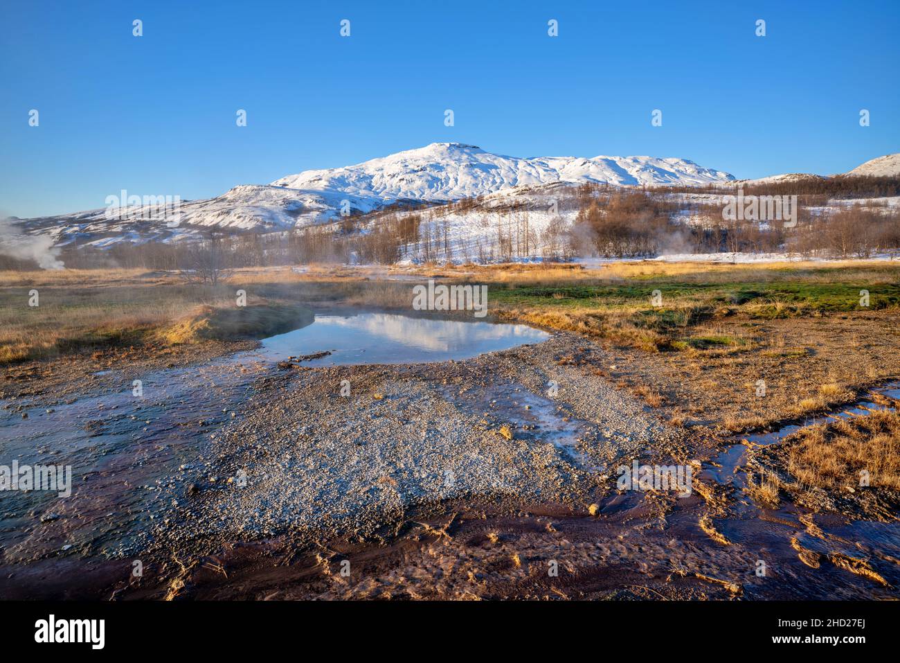Région de la source chaude de Geysir dans le sud-ouest de l'Islande Banque D'Images
