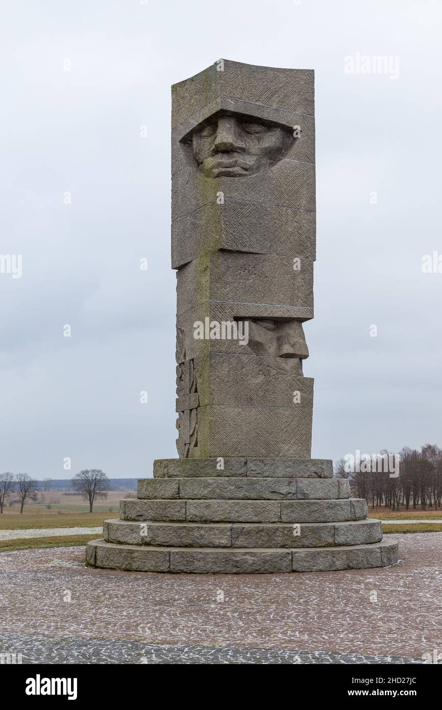 Grunwald, Pologne - 05 février 2018 : les champs et les monuments de la bataille de Grunwald. Banque D'Images