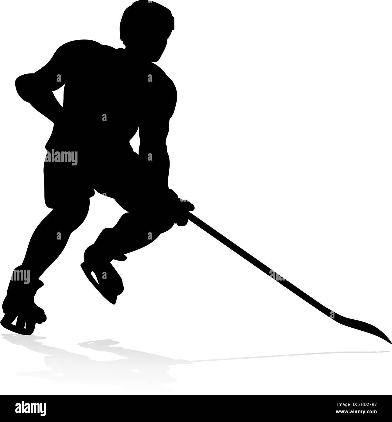 Silhouette sports Hockey sur glace Illustration de Vecteur