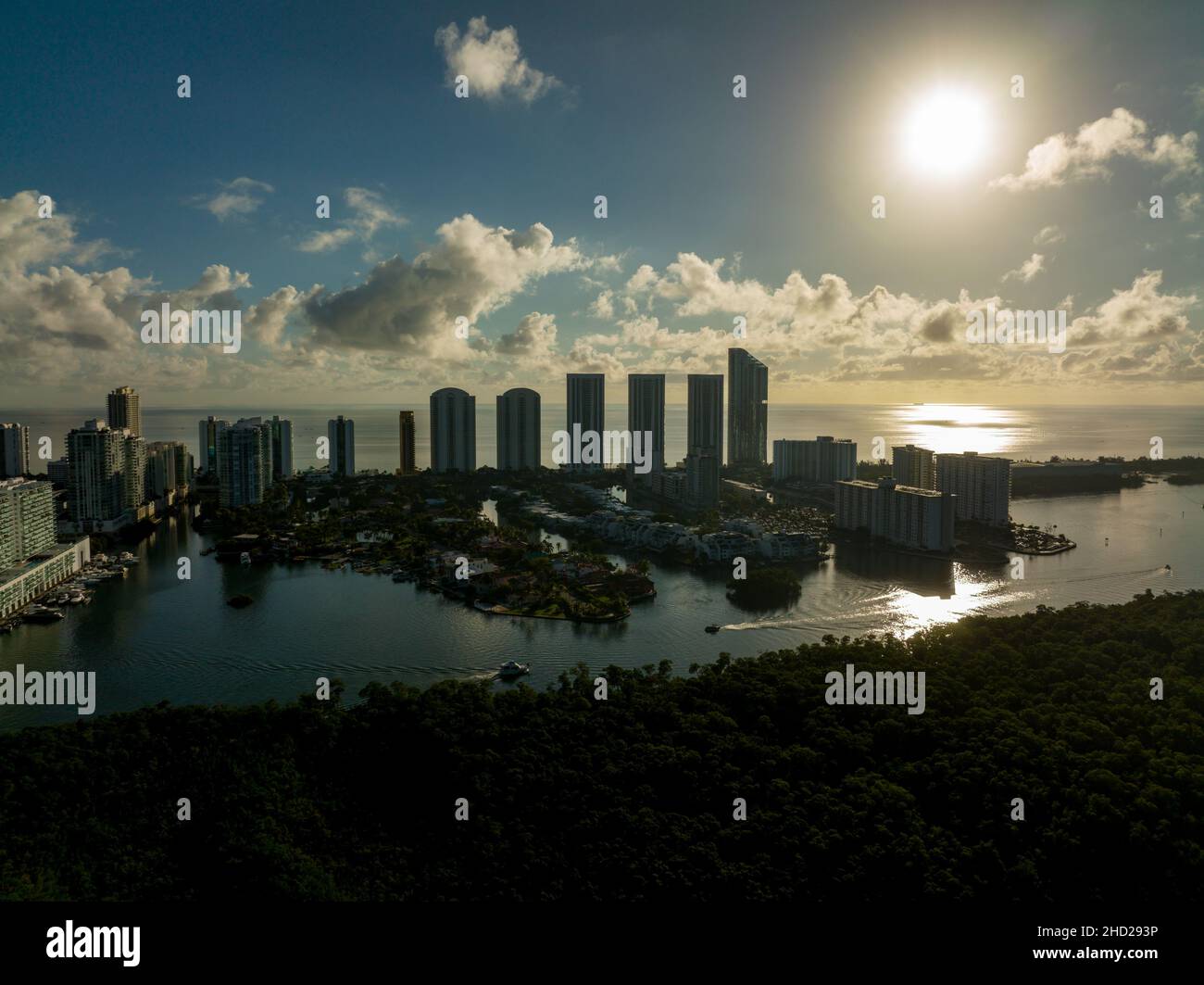 Panorama aérien Miami Sunny Isles Beach FL Banque D'Images