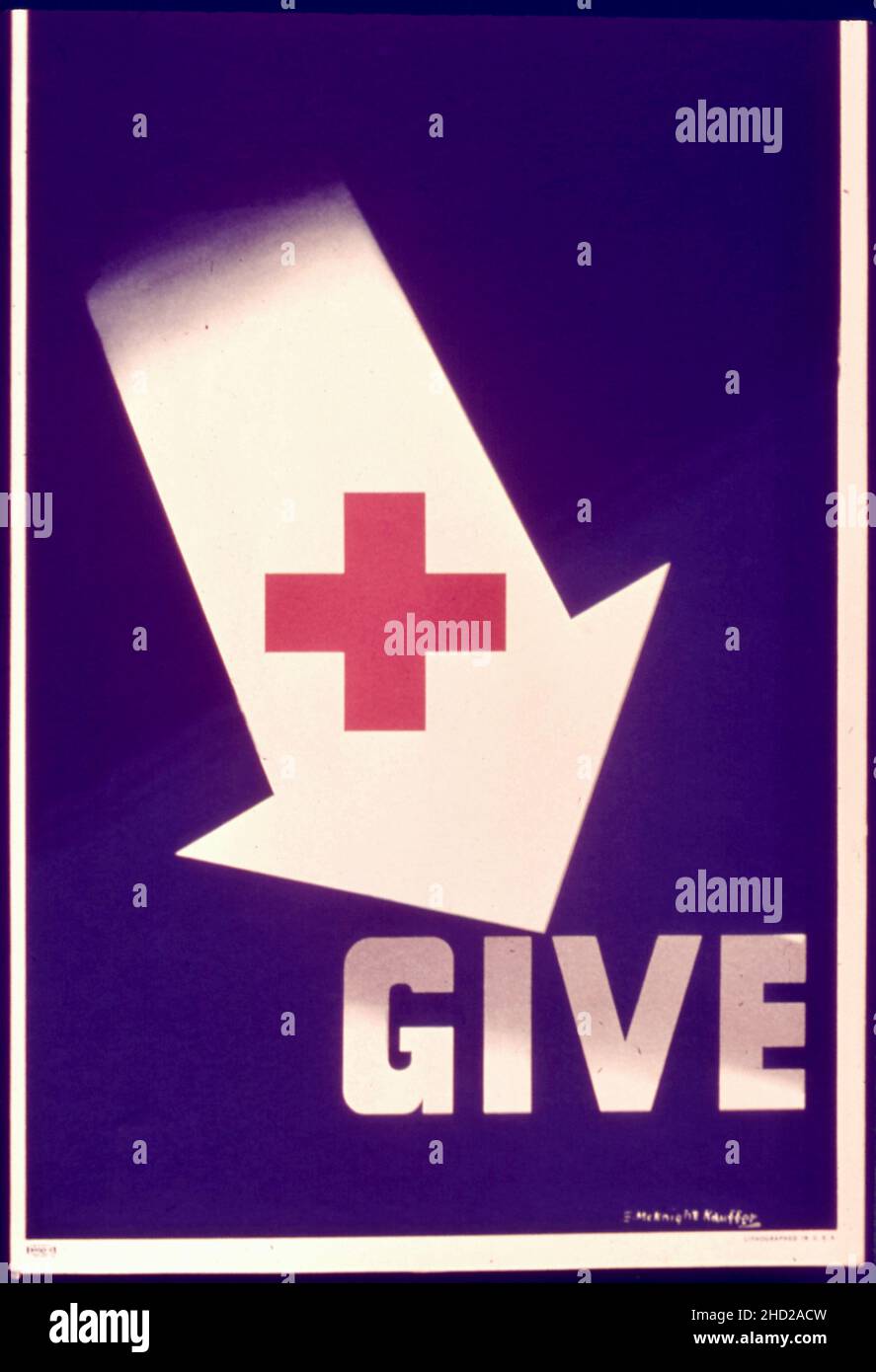 Edward McKnight Kauffer - affiche Croix rouge - donner Banque D'Images