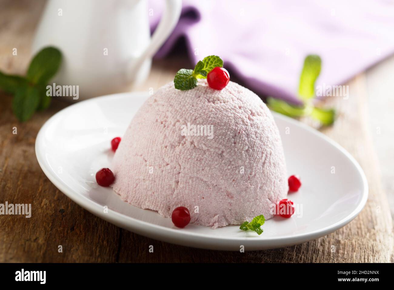Dessert traditionnel au fromage cottage fait maison Banque D'Images