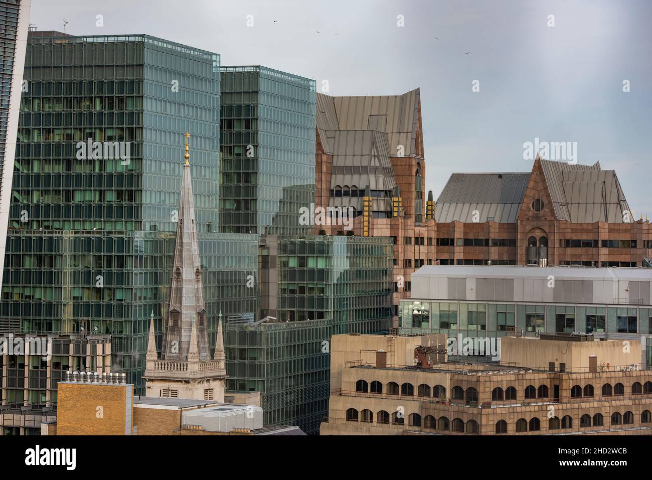 Paysage urbain du quartier des affaires de Londres depuis l'antenne Banque D'Images