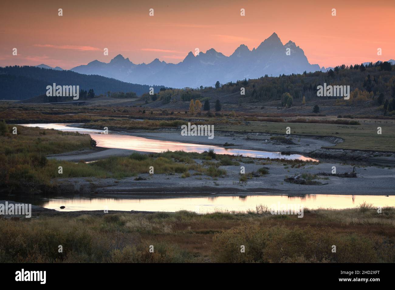 Chaîne de montagnes de Teton dans le parc national de Grand Teton, dans le Wyoming Banque D'Images