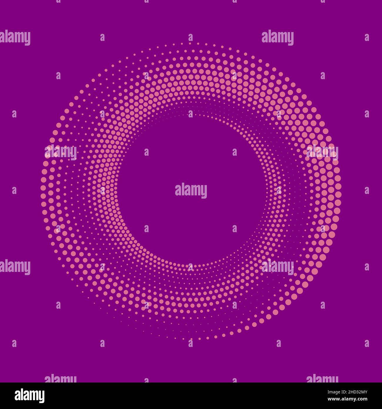 Points demi-tons roses courbes en forme de spirale.Élément de design tendance pour cadre, logo de technologie rond, signe, symbole, Web,imprimés, affiches, modèle, motif Illustration de Vecteur