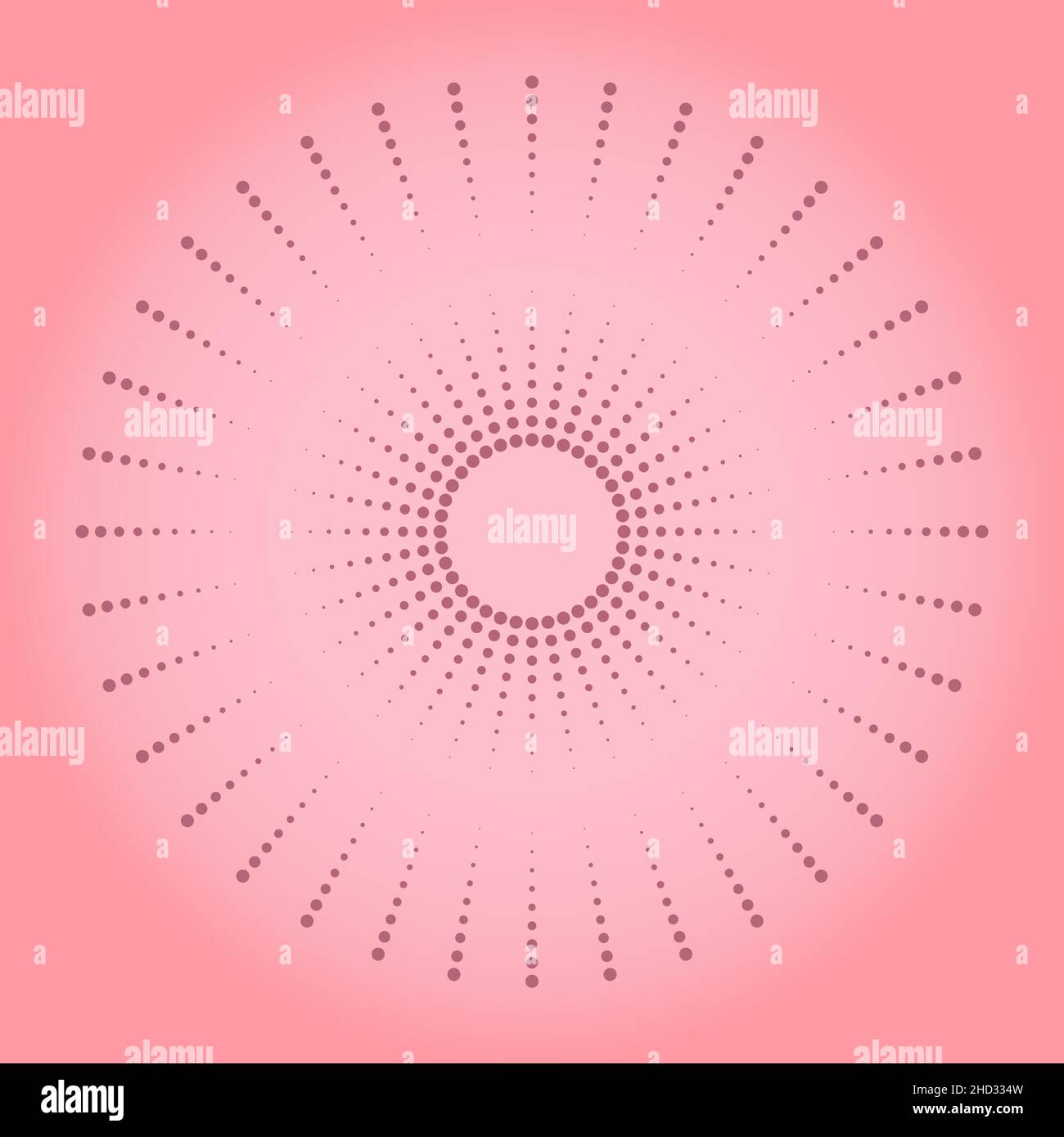Lignes de vitesse radiales roses en forme de rond.Points de demi-teinte.Art géométrique élément de design tendance pour cadre, logo, tatouage, signe, symbole,web, imprimés, affiches Illustration de Vecteur