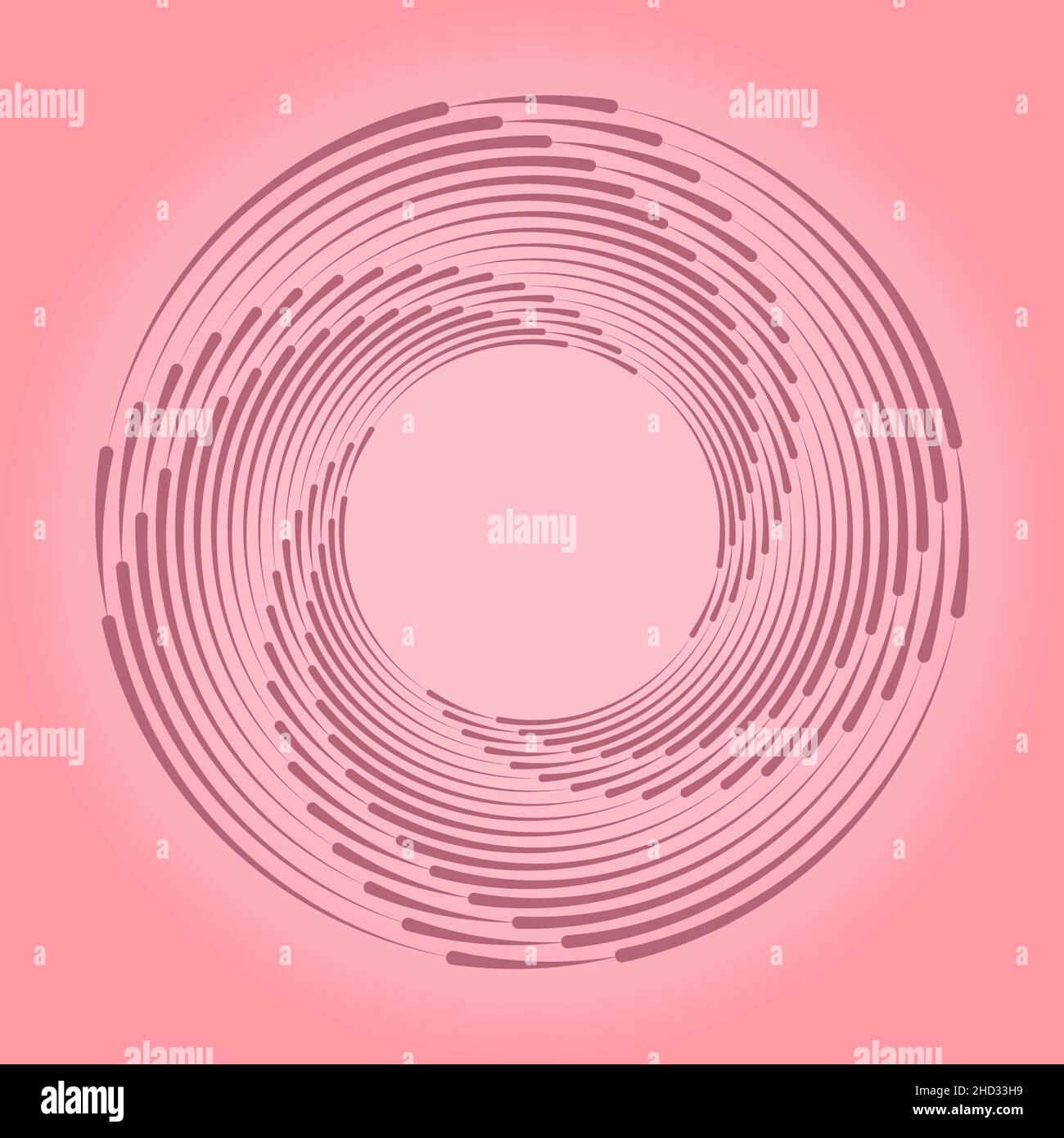 Lignes de vitesse concentriques roses en forme de spirale.Cercle segmenté.Élément de design tendance pour cadre, logo de technologie rond, signe, symbole, Web,imprime Illustration de Vecteur