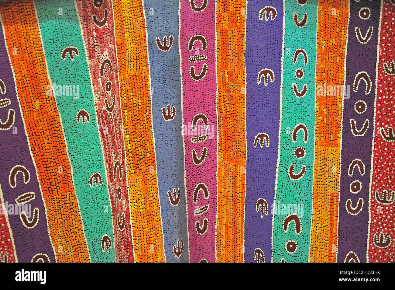 L'art autochtone, l'aéroport de Sydney Kingsford Smith International, Sydney, New South Wales, Australia Banque D'Images