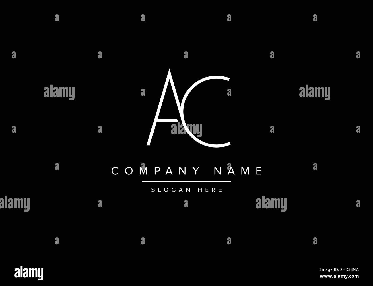 Logo de monogramme lettre AC à lignes fines Illustration de Vecteur