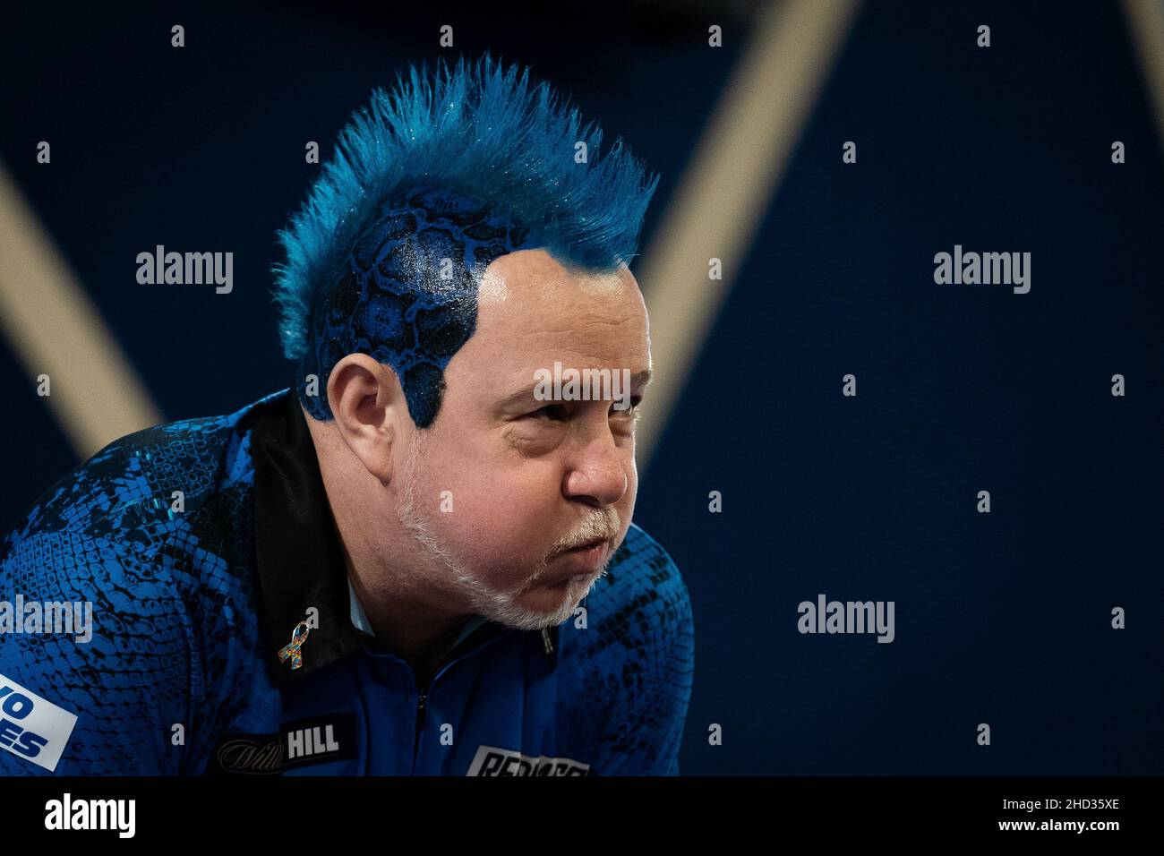 Peter Wright après avoir battu Gary Anderson pendant la quinze journée du Championnat du monde des fléchettes William Hill à Alexandra Palace, Londres.Date de la photo: Dimanche 2 janvier 2022. Banque D'Images