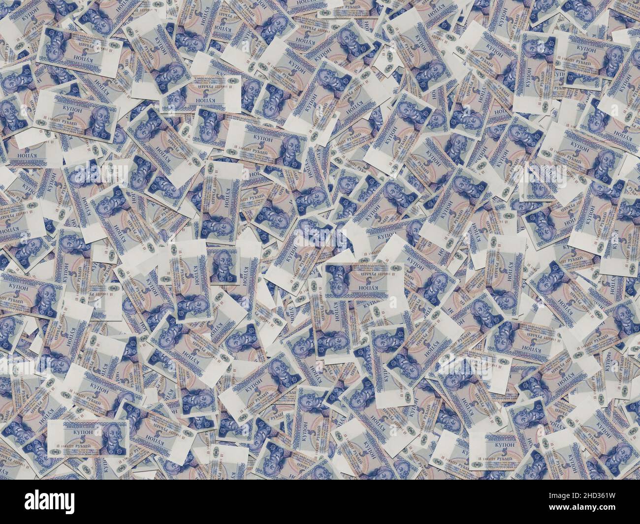 La photo de haut des 5 roubles de Transnistrie s'est propagée dans un cadre plein Banque D'Images