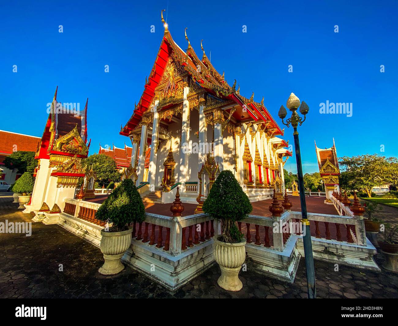 Wat temple de Chalong à Phuket, Thaïlande Banque D'Images