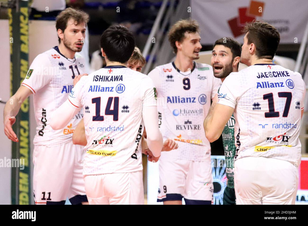 Taranto, Italie.02nd janvier 2022.Allianz Milano esultanza. durante Gioiella Prisma Taranto vs Allianz Milano, Campionato di Volley Superlega Serie A in Taranto, Italia, 02 gennaio 2022 Credit: Independent photo Agency/Alay Live News Banque D'Images