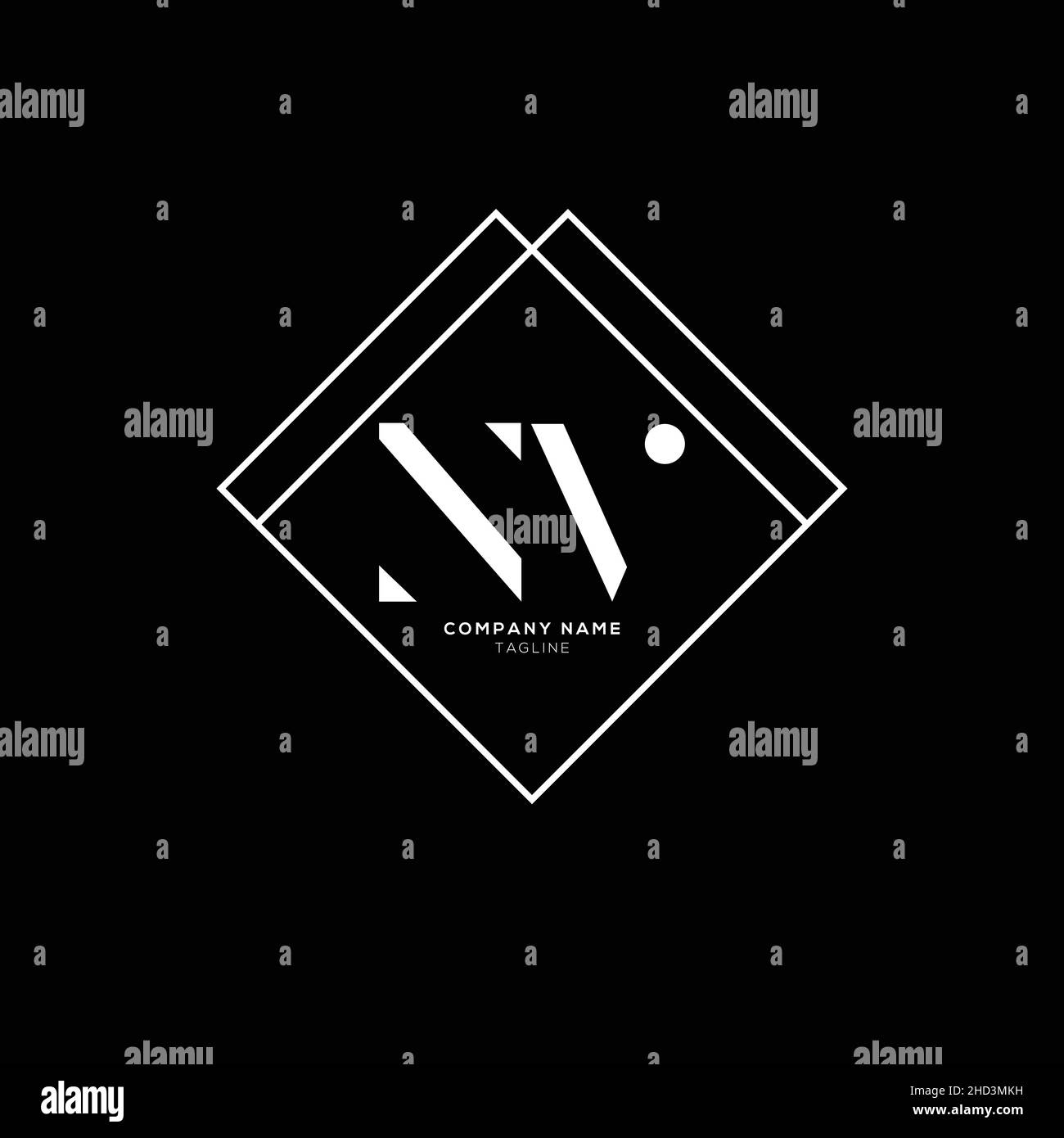 Attrayant moderne NV lettre Business logo Design Alphabet icône symbole vectoriel.Modèle de logo NV de lettre minimum créatif. Illustration de Vecteur