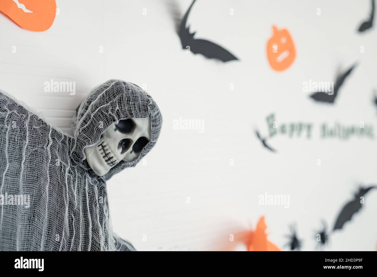 Ornement suspendu, scènes dans le festival d'Halloween sur le mur dans la chambre. Décoration de la décoration d'Halloween. Banque D'Images