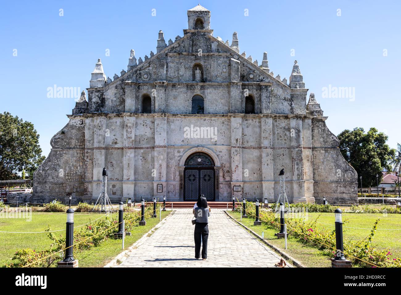 Église Paoay, site classé au patrimoine mondial de l'UNESCO à Ilocos Norte, Philippines Banque D'Images