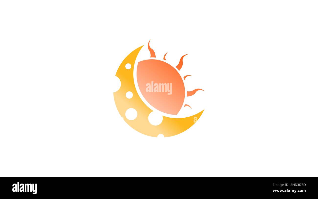 Concept unique de design de logo Moon Vector Illustration de Vecteur