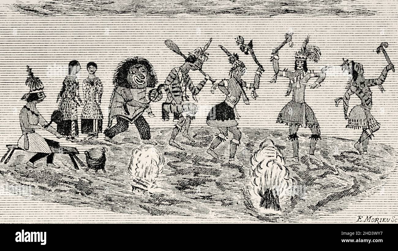 Les légendes des Iroquois, les danses avant le grand esprit.Ancienne
