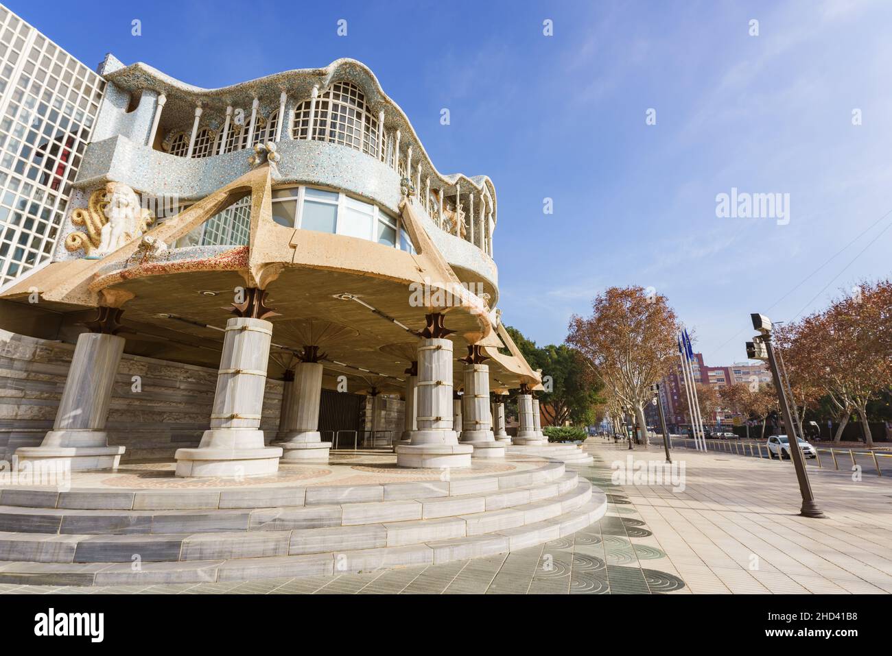 Cartagena, Espagne.1 janvier 2022.Vue extérieure de la région d'Asamblea de Murcia (Assemblée régionale de Murcie) Banque D'Images