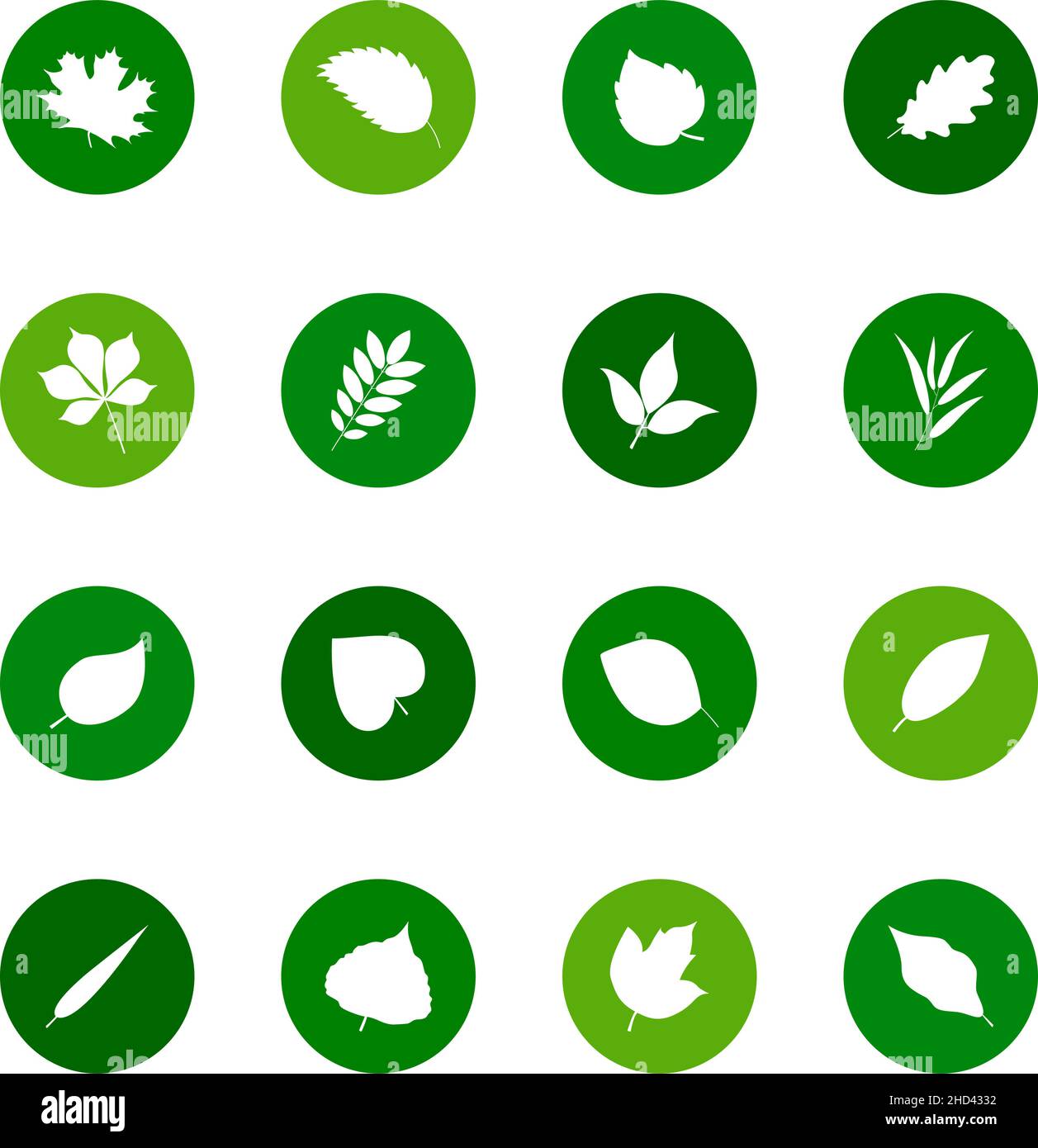 Ensemble d'icônes de feuille sur les arrière-plans en couleur, illustration vectorielle Illustration de Vecteur