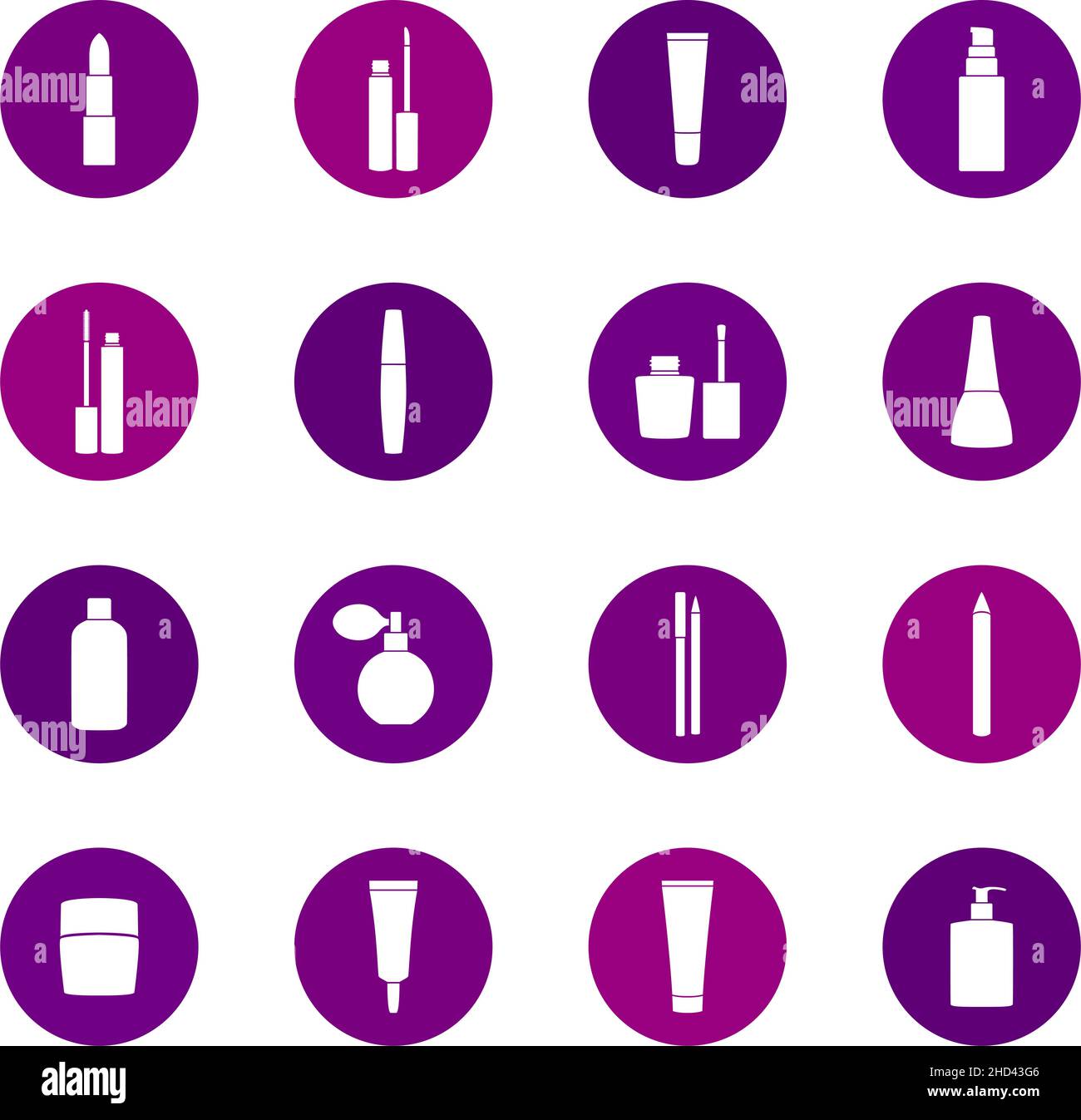Ensemble d'icônes cosmétiques sur fond de couleur, illustration vectorielle Illustration de Vecteur