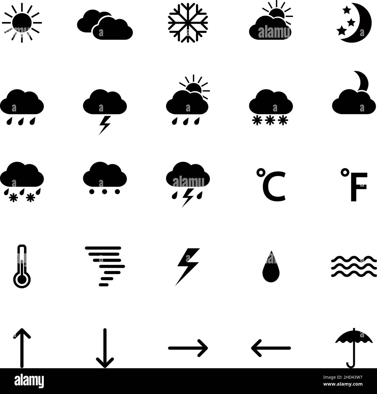 Ensemble d'icônes météo, illustration vectorielle Illustration de Vecteur