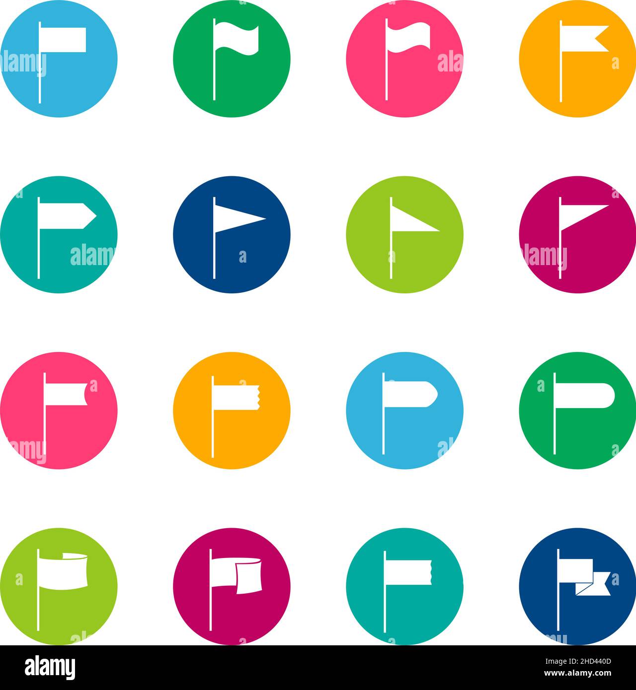 Ensemble de drapeaux blancs sur fond de couleur, illustration vectorielle Illustration de Vecteur